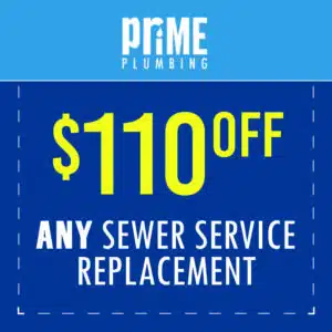 Prime Plumbing coupon for sewer service replacement